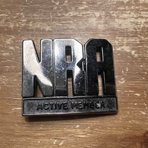 NRA “Active Member” metal belt buckle